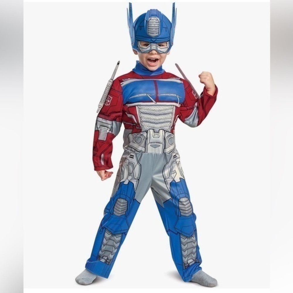 Toddlers Muscle Optimus Prime Transformer Halloween Costumes Padded Jumpsuit